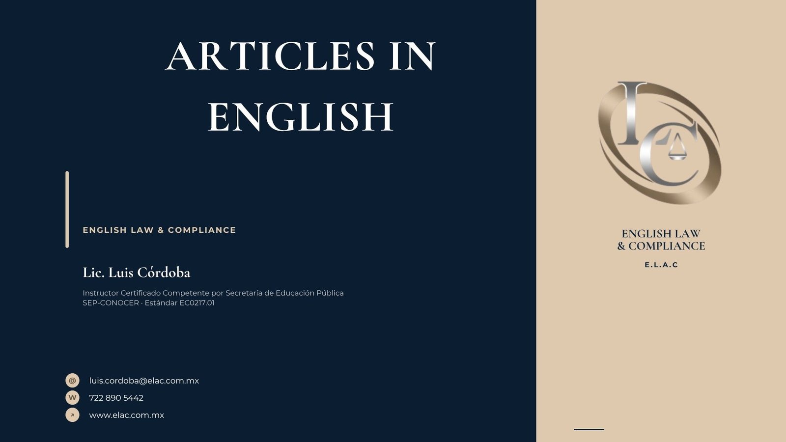 Articles in English E.L.A.C